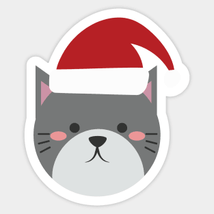 Cute Animal Cute Cat Meow Christmas Outfit Costumes Gift Sticker